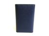 Authentic BVLGARI Navy Blue Leather BVLGARIBVLGARI 6 Pics Key Cases #9960  Open box