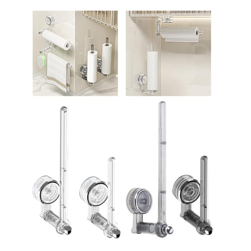 Easy Installion Rotatable Paper Towel Holder Suction Cup Hook for Efficient Kitchen and Bathroom Storage Solution