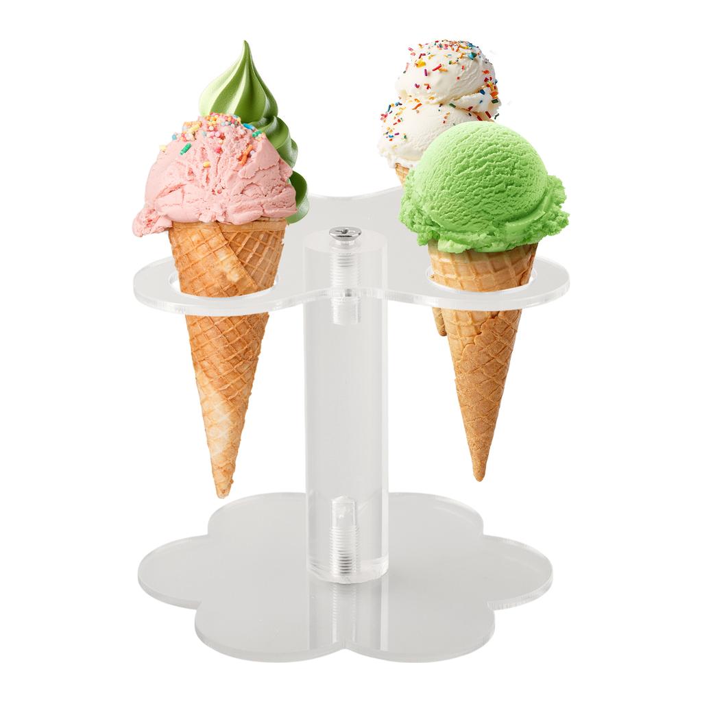 Ice Cream Stand Chip Cone Holder Ice Cream Equipment Detachable 3cm/1.18inch HD 4 Holes Safe Sturdy For Wedding