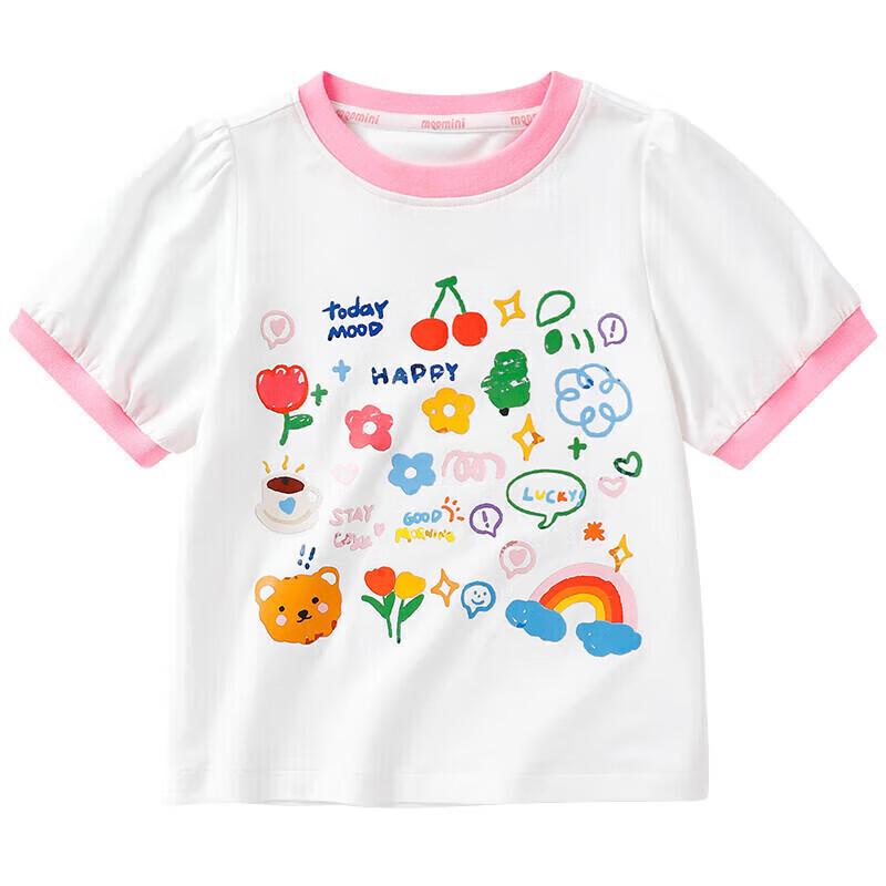 MQDMINI Girls' Bubble Sleeve Short Sleeve T-shirt