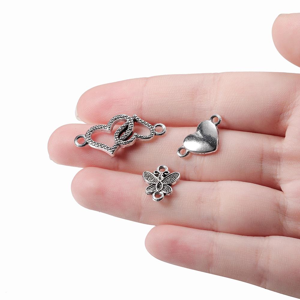 5/10Pcs Alloy Butterfly Heart Charms Pedants Jewelry Bracelet Connectors for DIY Necklace Jewelry Making Accessories