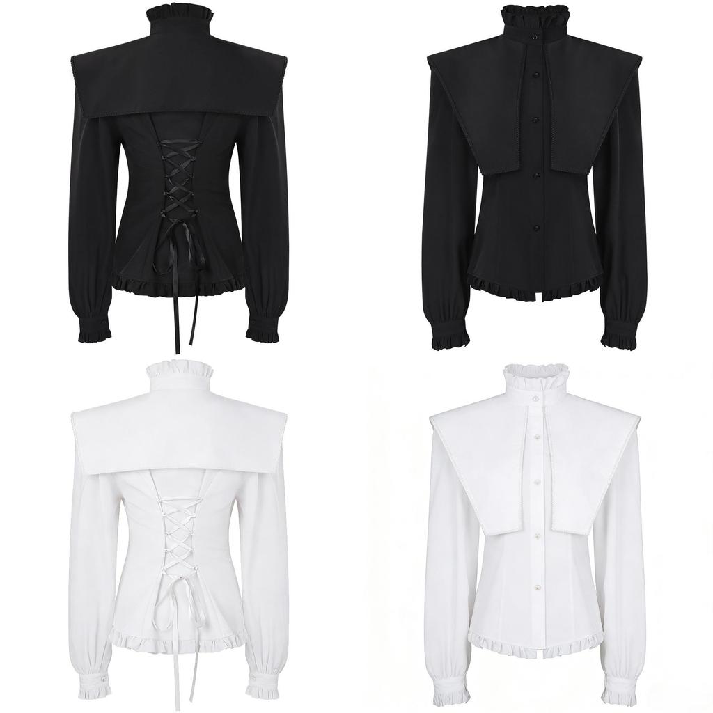 Camisa Medieval Gótica de Lino Para Cosplay y Representaciones Teatrales