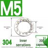 304 Stainless Steel External & Internal Tooth Lock Washer, Anti-Slip, Anti-Loosening, Size M6-M30