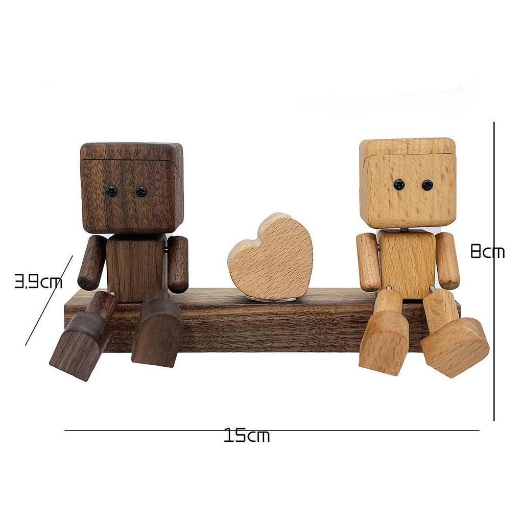 Car Dashboard Statue Creative Wooden Doll Shaking Feet Couple Figure Vehicle Man