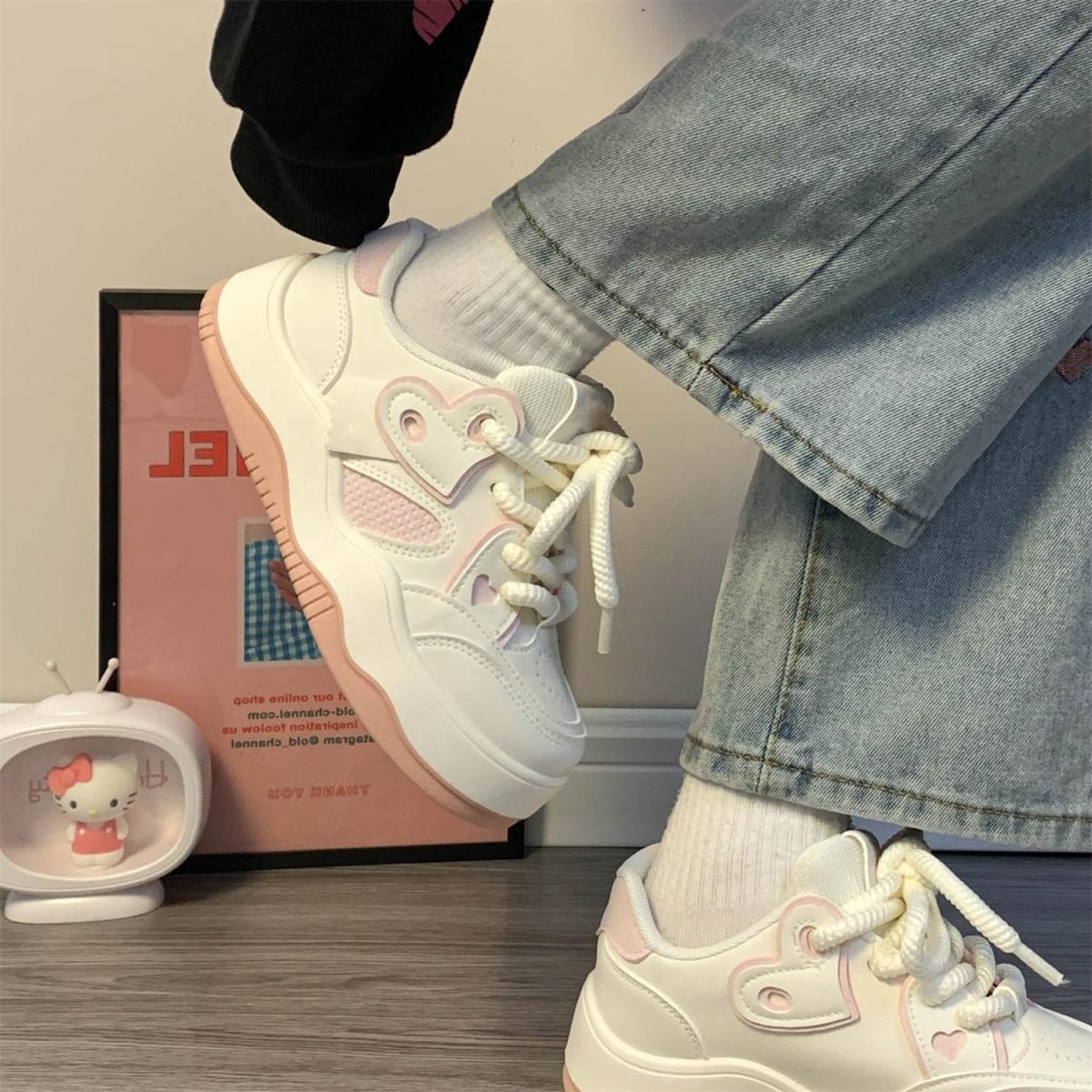 

Милая женская обувь, лето и осень, новые универсальные туфли на толстой подошве, милые белые туфли, повседневные туфли для сёрфинга 40 розовый