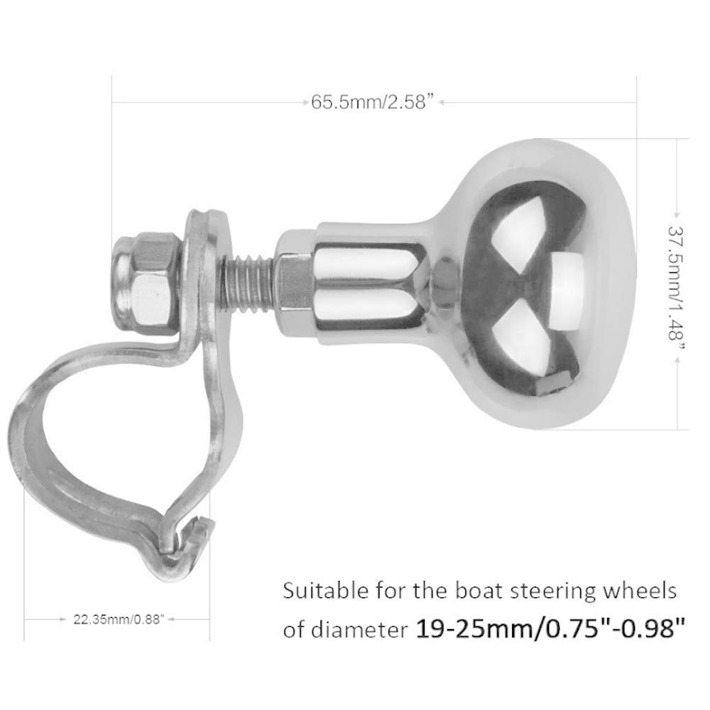 Jeffergarden Boat Steering Wheel Aid Premium 316 Stainless Steel Knob Heavy Duty Grip Spinner for Most Steering Wheels
