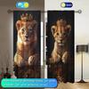 2pcs Lion King Father and Son Printed Curtains   Shade and Privacy Protection   Suitable for Decorating Various Rooms