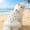 Embroidered Flower Pet Princess Dress Frilly Skirt Cat Suspenders Vest  Puppy Clothes