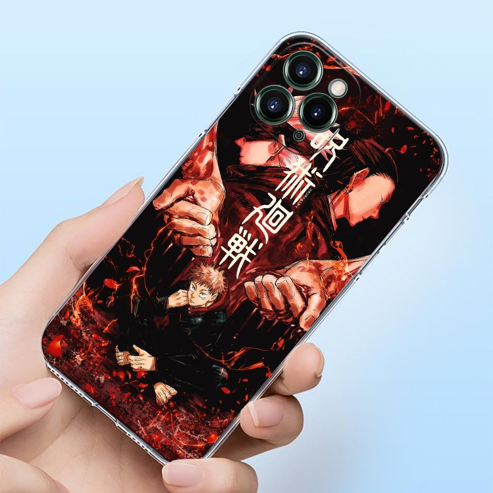 

Прозрачный чехол для телефона iPhone 11 12 13 Pro Max 7 8 SE XR XS Max 5 5S 6 6s Plus силиконовый чехол аниме манга дзюдзюцу кайсен iPhone 13 Mini