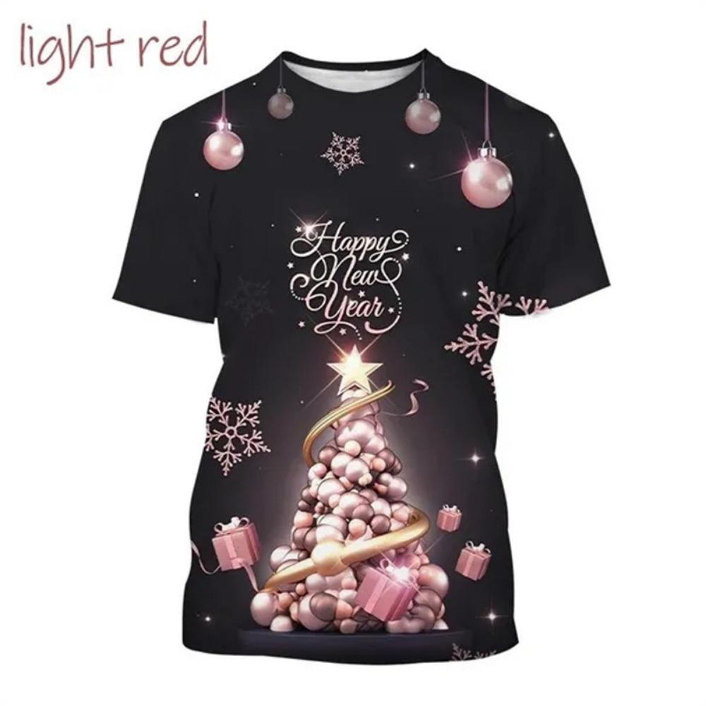 Happy New Year! Hot Selling Men And Women 3D Printed T-Shirt Short Sleeve Fashion Casual Christmas Art T-Shirt Unisex Tops Tees