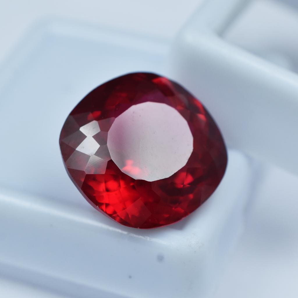 14.55 Ct Natural Stunning Red Ruby CERTIFIED Loose Gemstone Square Cushion Cut. AR-495