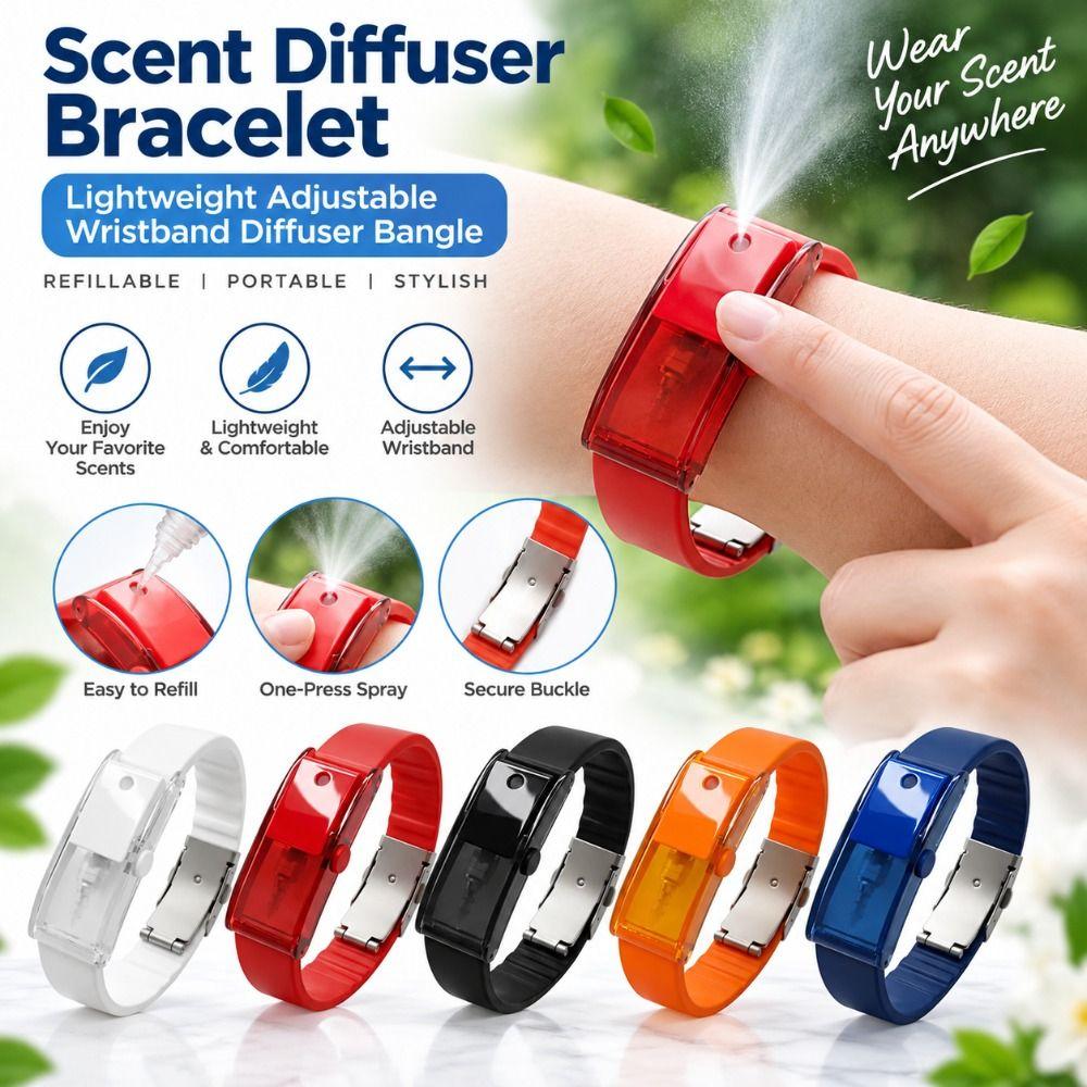 Adjustable Diffuser Bangle PVC Wristband Diffuser New Aromatherapy Bracelet Men Women