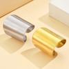 Exaggerated Geometric Large Polished Stainless Steel Ring for Women, Vacuum-Plated 18K Gold, Non-Fading Versatile Jewelry