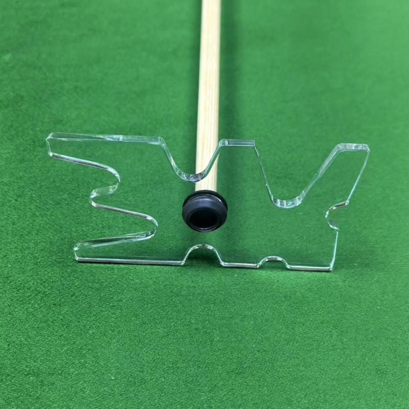 Transparent Acrylic Pool Billiard Cue Bridge Head Plug-In Easy To Use Pool Stick Holder Rubber Acrylic Billiard Cue Bridge