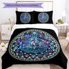 Cyber Dragon Kingdom Pattern Bedding,Quilt Set Quilt Cover Pillowcase Home Birthday Gift (1 * Duvet Cover + 2 * Pillowcase, Without Core)