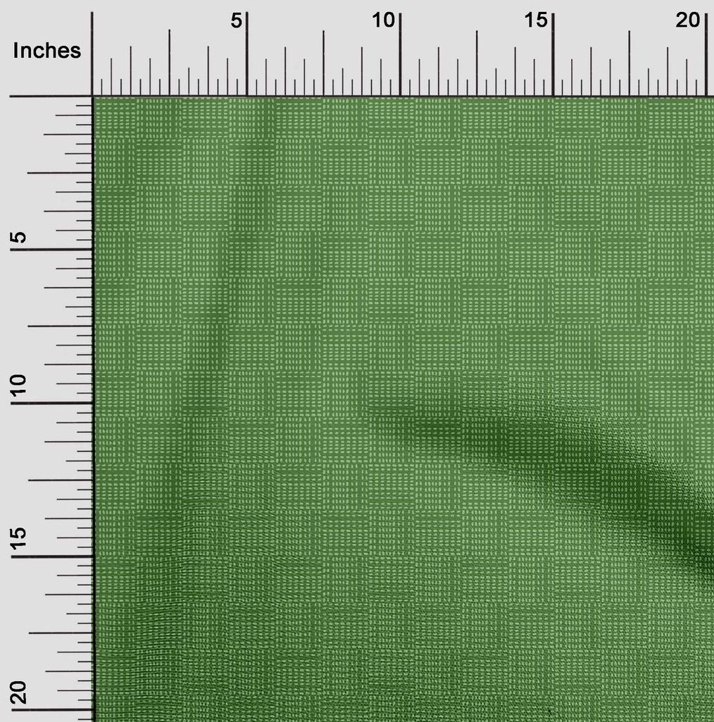 oneOone Cotton Flex Green Fabric Geometric Sewing Fabric By The Yard Printed Diy Clothing Sewing Supplies 40 Inch