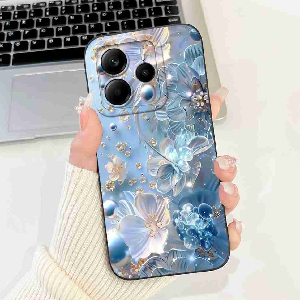 Luxury Rose Cover For Xiaomi Redmi Note 14 5G Case 6.67" Soft Slim Phone Case For Redmi Note 14 Note14 5G Capa Bags