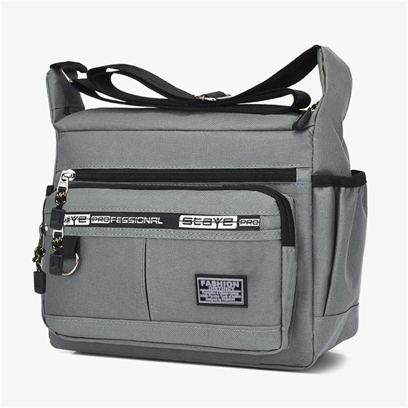 

Мужская наплечная сумка-мессенджер Легкая многосекционная повседневная сумка кроссбоди Портфель Деловая сумка для работы Путешествий Отдыха One Size серый