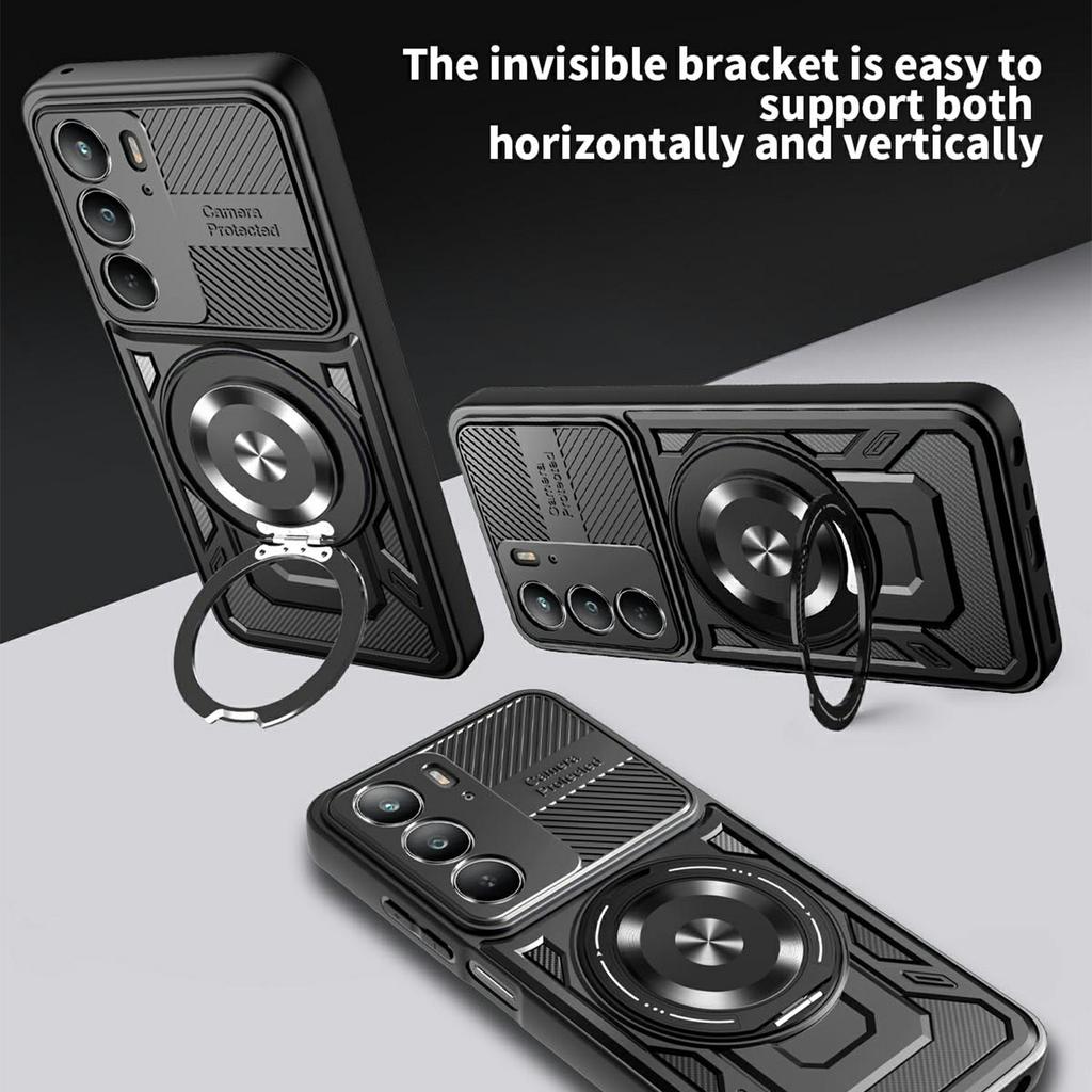 For Realme C75 4G/14x 5G/V60 Pro 5G/P3x 5G Magnetic Case Rotating Kickstand TPU + PC Phone Cover