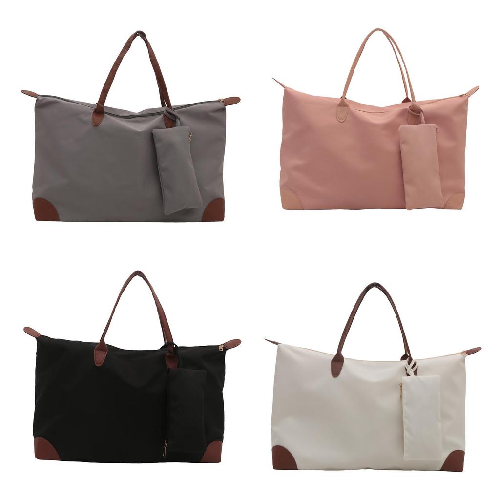 Nylon Tote Bag For Women Large Capacity Travel Handbag With Zipper Closure For Daily Use