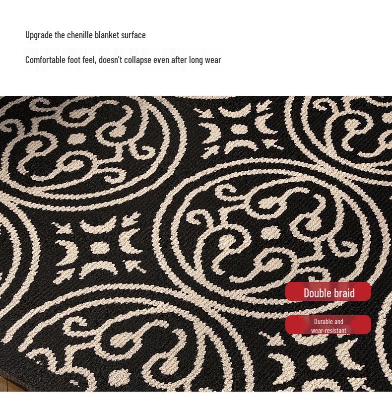 Nordic Light Luxury Kitchen & Bedroom Non-Slip Rug - Water & Oil Absorbent, Dirt Resistant Polypropylene Woven Carpet