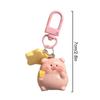 1PC Key Chain Creative Pink Pig 3D Piggy Keychain Lovely Cartoon Keychain Ornament Bag Pendant