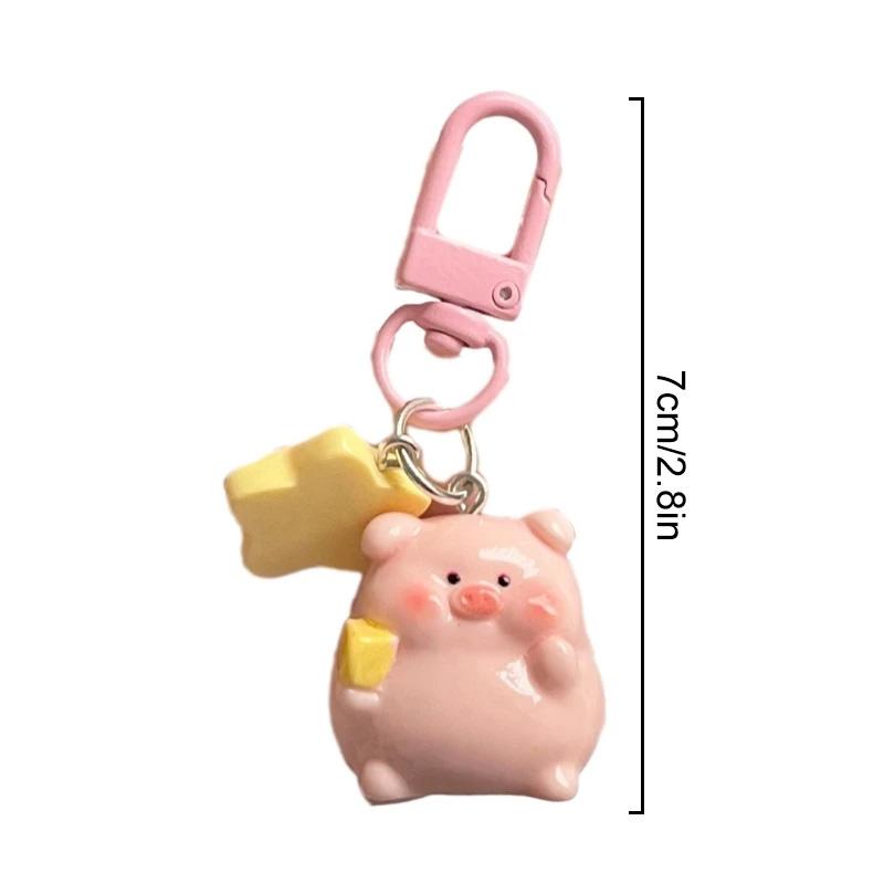 1PC Key Chain Creative Pink Pig 3D Piggy Keychain Lovely Cartoon Keychain Ornament Bag Pendant