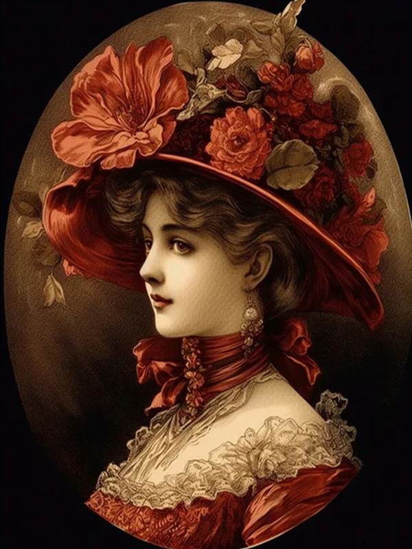 Diamond Painting New Collection 2024 Noble and Elegant Woman Diy Full Square Round Drill Rhinestone Embroidery Hat Girl Mosaic Cross Stitch Kits