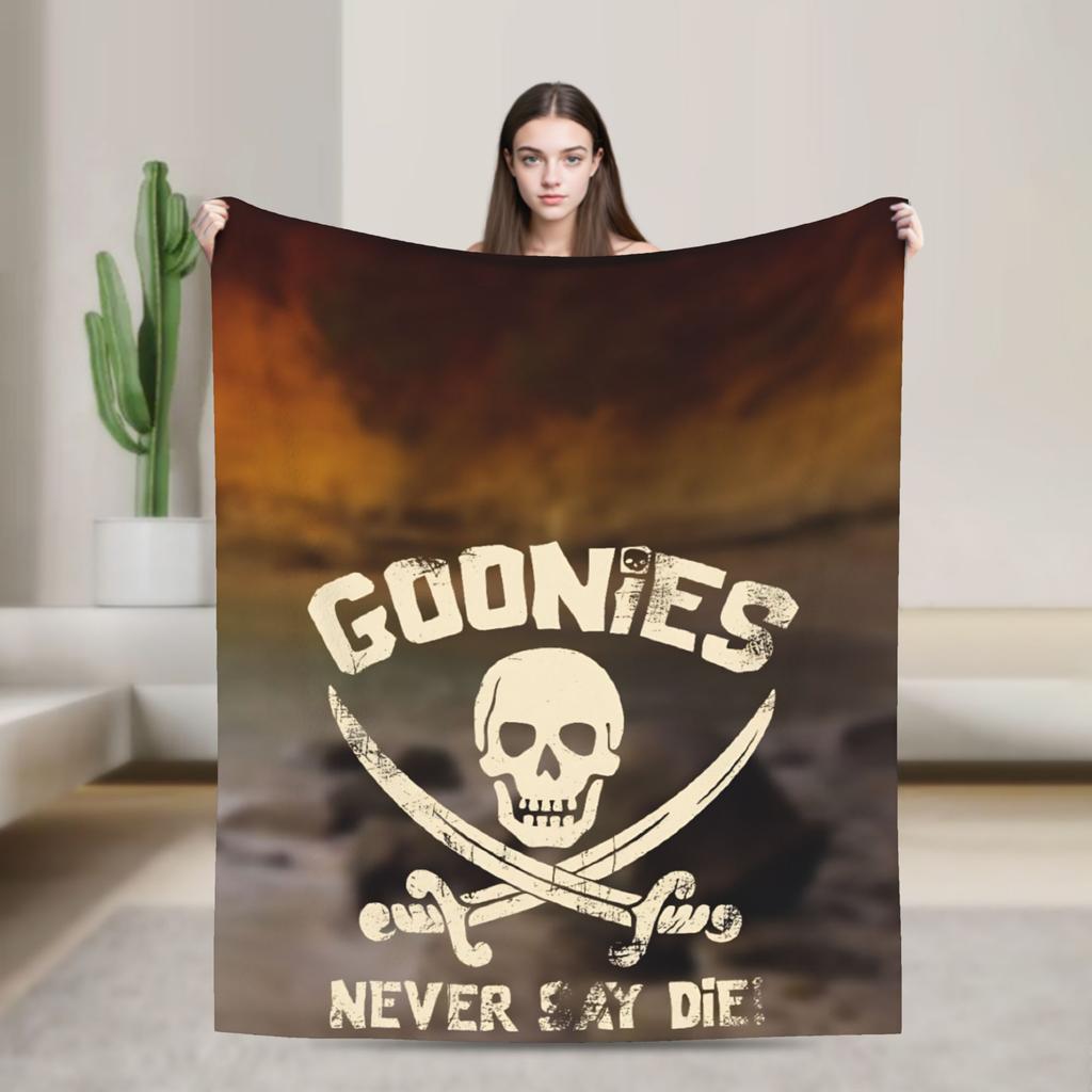 Super Warm Blankets Travel Office The Goonies Never Say Die  Throw Blanket  Flannel Bedspread For Outdoor Novelty Sofa Bed Cover