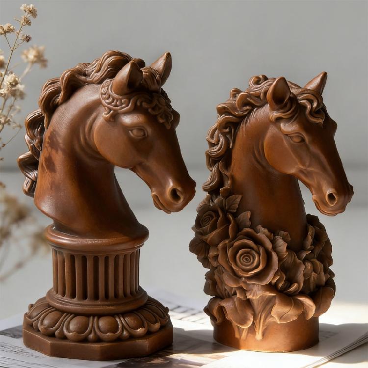 Horse Theme Silicone Candle Making Mold With Intricate Detailing For Unique Handcrafted Home Decoration