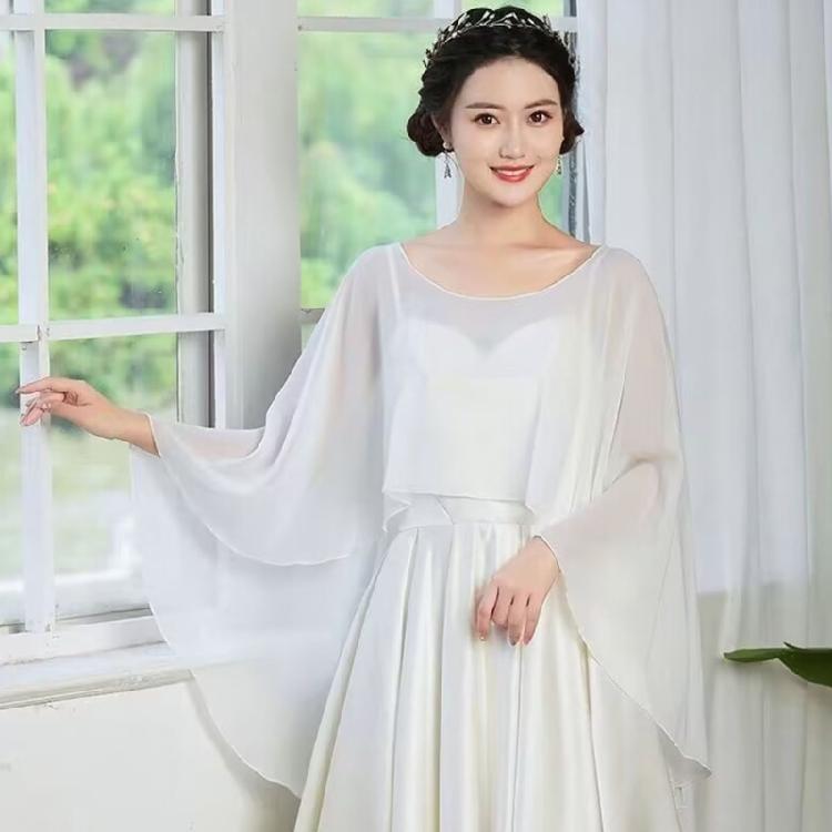 Breathable Polyester Yarn Shawl Wrap For Women Outdoor Activity Sun Protective Capes Scarf for Vacation and Formal Event