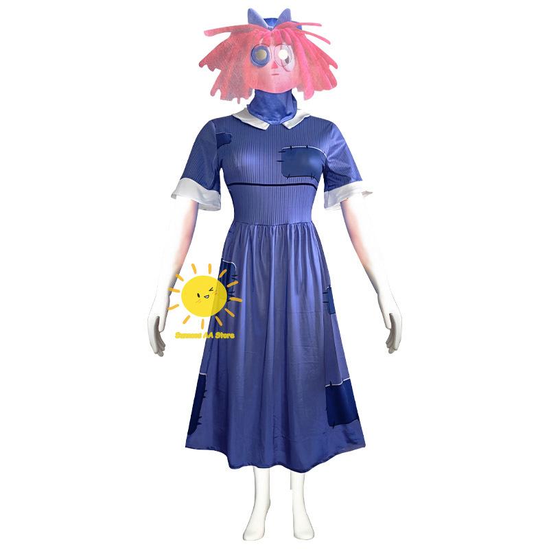 Anime Pomni Ragatha Cosplay Costumes The Amazing Digital Circus Cosplay Dress Hat Mask Ragatha Pomni Sutis Halloween Cos Women