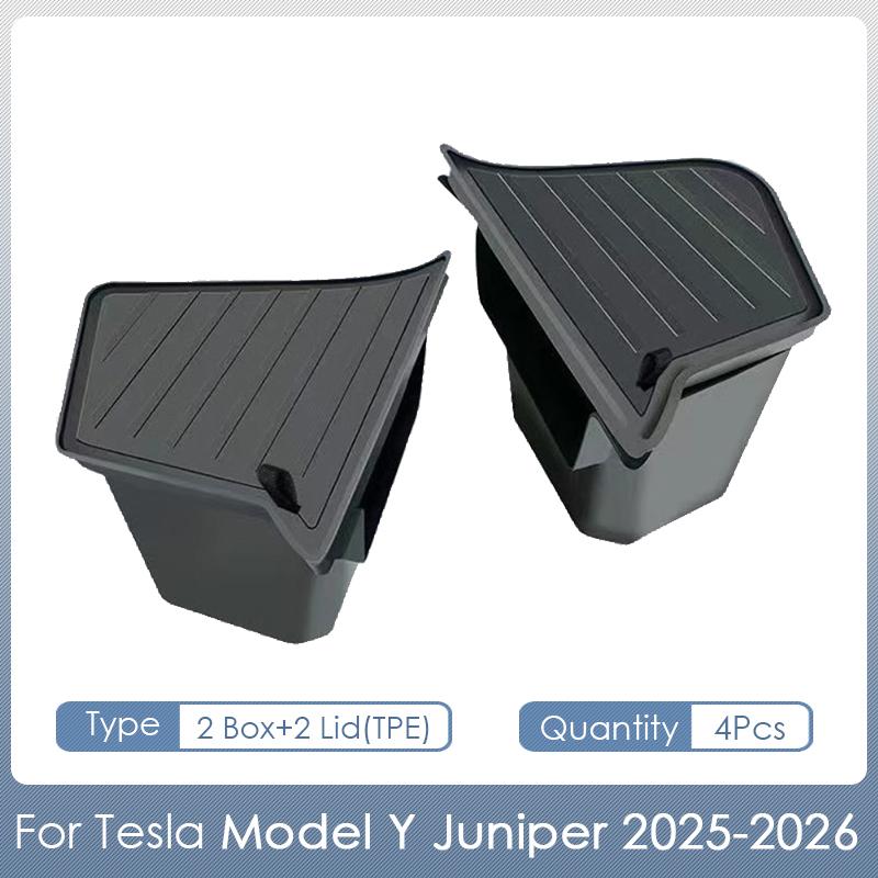 For Tesla Model Y Juniper Accessories Rear Trunk Organizer Side Storage Box Stowing Tidying for Tesla Model Y Juniper 2026 2025