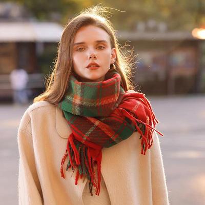 Deqing Siyue Karierter Imitationskaschmirschal - Warmes, vielseitiges Winteraccessoire für Paare und Studenten