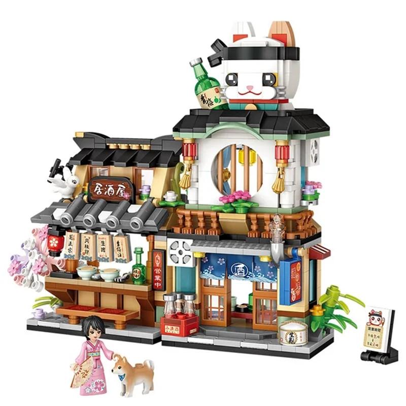 Loz Building Blocks Japanese-Style Street View Store Mini Small Particles Assembled Toy Puzzle Girl Boy