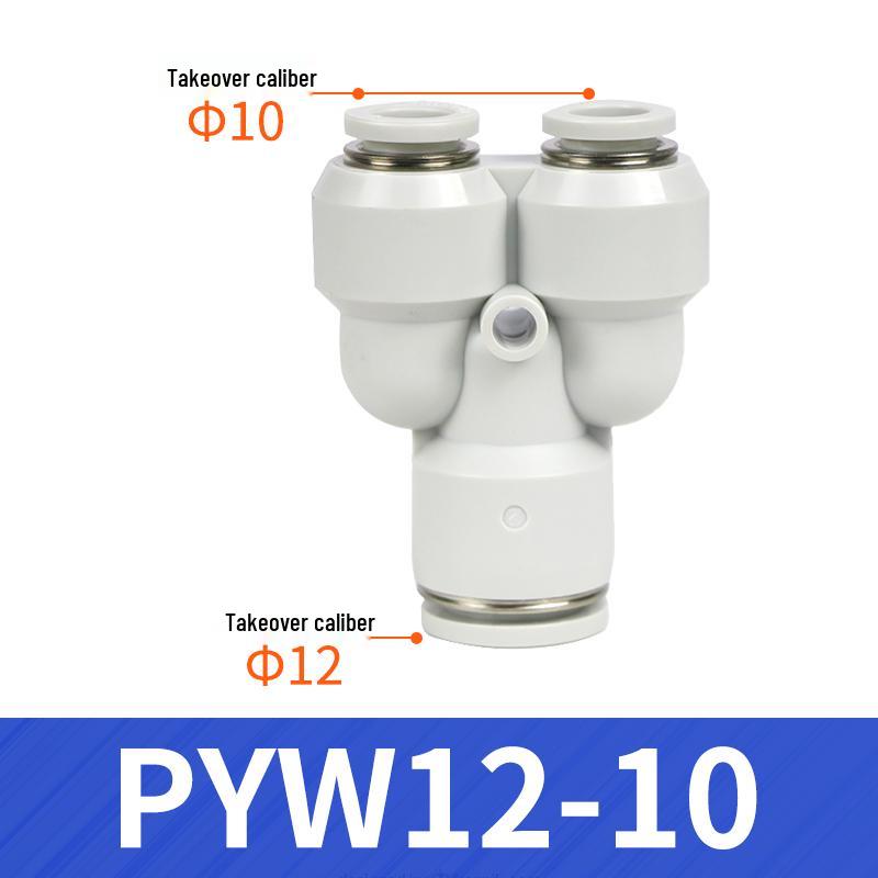 Pneumatic Reducing Y-Type Tee Quick-Connect Air Hose Connector PYW6-4/8-6/10-8