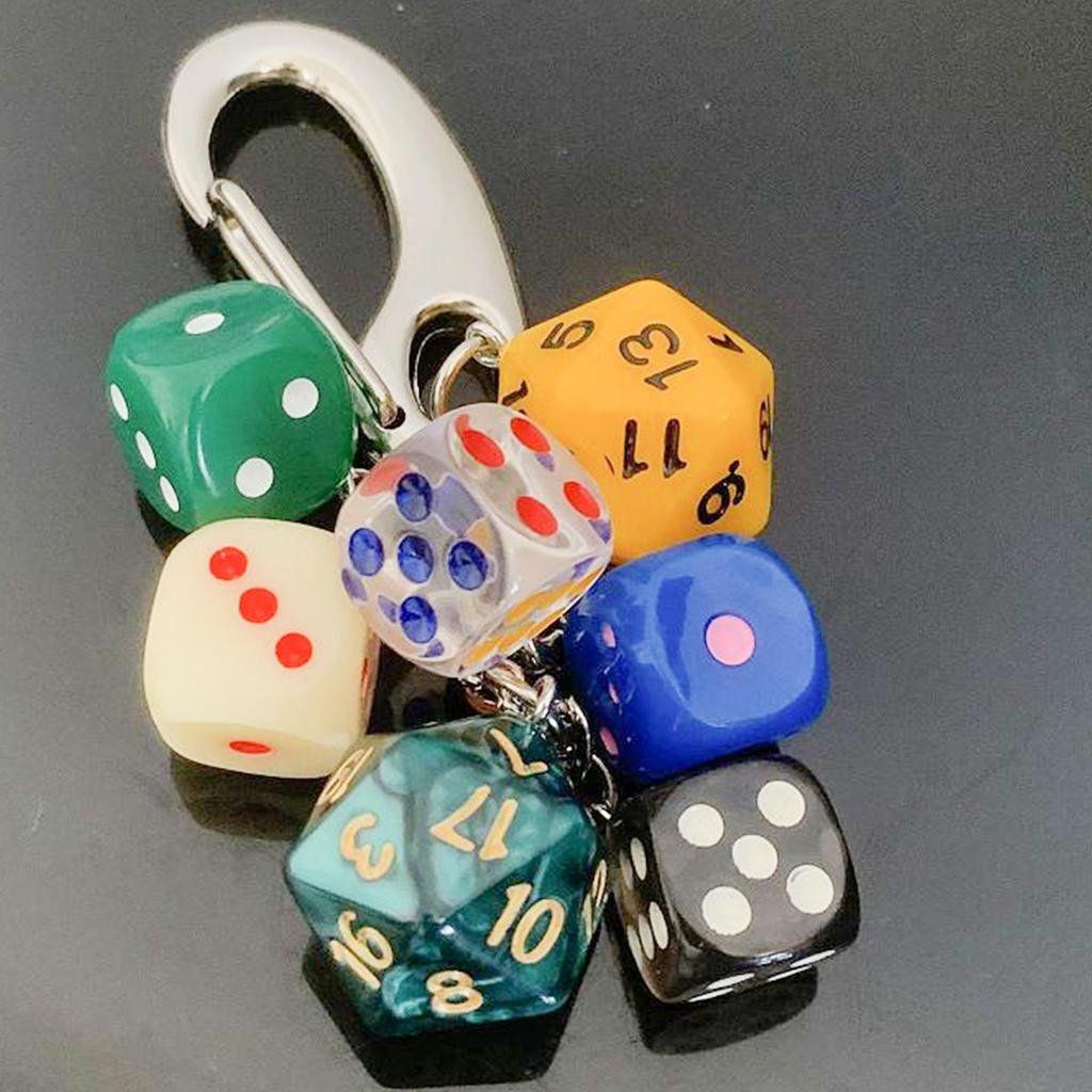 Dice Keychain Decorative Dice Key Ring Bag Jewelry Pendant Fashion Decoration For Women Men Wallets Backpack Travel Daily