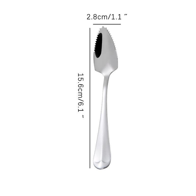 Stainless Steel Tea Spoon Home Grapefruit Ice Cream Dessert Spoon Serrated Edge Fruit Coffee Stirring Spoons