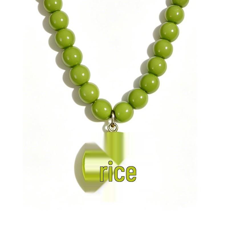 Colorful Beaded Heart Necklace – Versatile, Sweet Collarbone Chain for Women