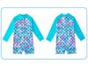 Long Sleeve Mermaid One-Piece Girls' Swimsuit with Sun Protection