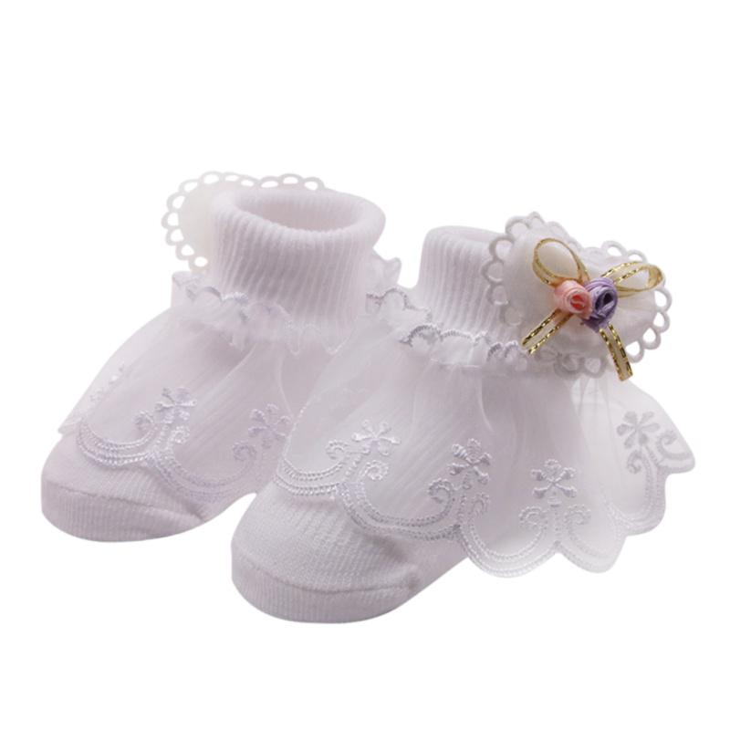 Baby Girl Cute Socks Cotton Lace Bow Floral Print Socks Princess Party Toddler Children Socks