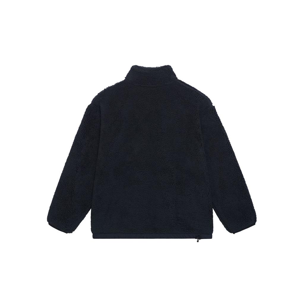 Li-Ning Anti-Series Warm Fleece-Lined Patch Pocket Detail Stand Collar Thick Winter Jacket Men Jackets Black AFDSA67-4