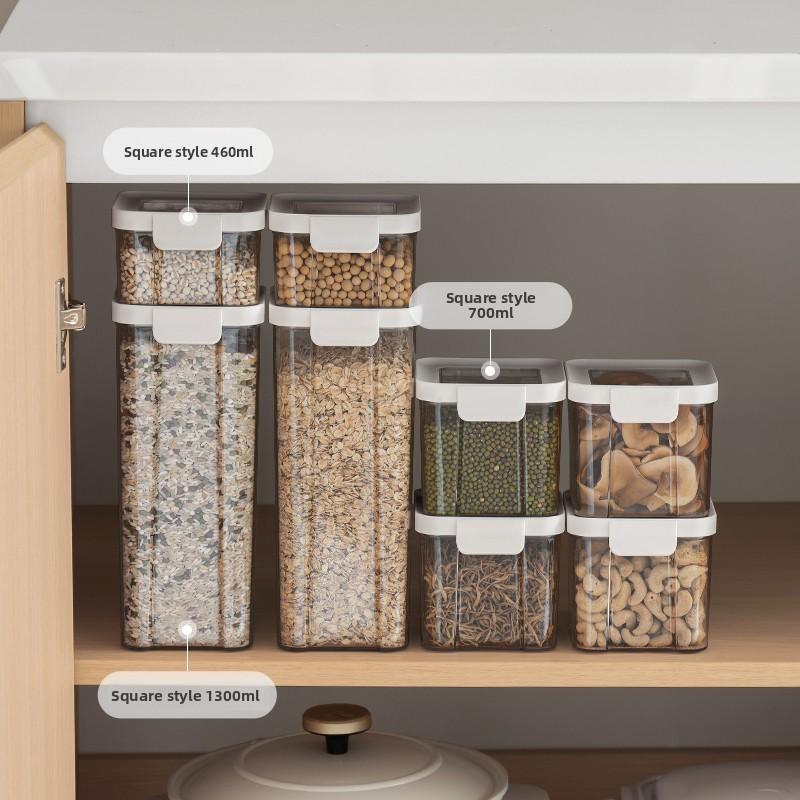 White Cover Multi-grain and Mixed-nut Dry Fruit Snack Sealed Container Plastic Storage Container Insect-proof Storage Box