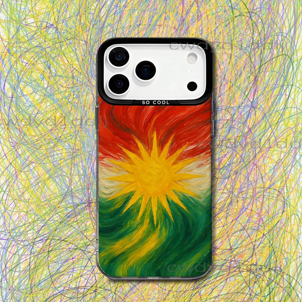 

K-Kurdistan Flag Map Logo Phone Case For iPhone 17,16,15,14,13,12,X,8,Pro,Max,Plus,SE4,Air,Mini HD Black IMD Matte iPhone17