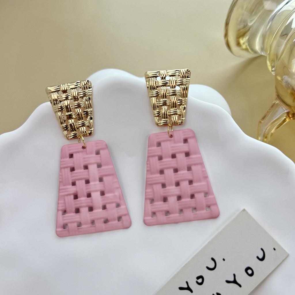 Fashionable Colorful Geometric Irregular Oval Earrings