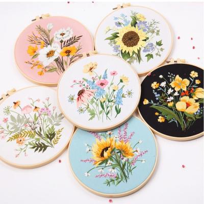 Nähzubehör, DIY-Handwerk, Nadelstanzer, Stickrahmen, Kreuzstich-Set, Blumenstickerei
