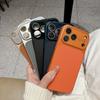 Leather Texture Soft Frame Phone Case For For Iphone 17Promax 16 1 14 Plus 13 12 11 Pro Max Glass HD Lens Frame Anti-fall Cover