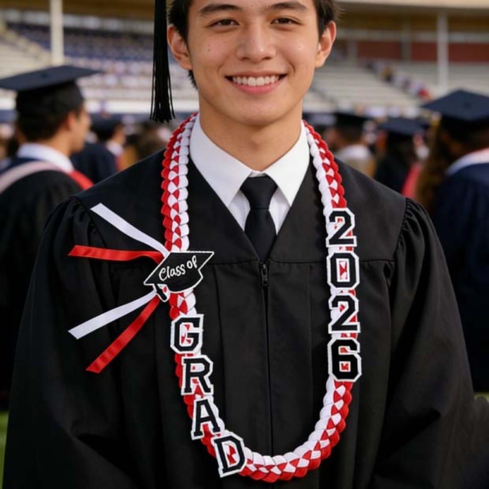 Double-layered Weaving Braided Satin Necklace Senior Year Garland School Spirit Celebration