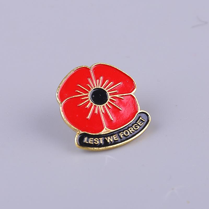 Women's brooches red black flower brooch for clothing fashion accessories lest we forget
