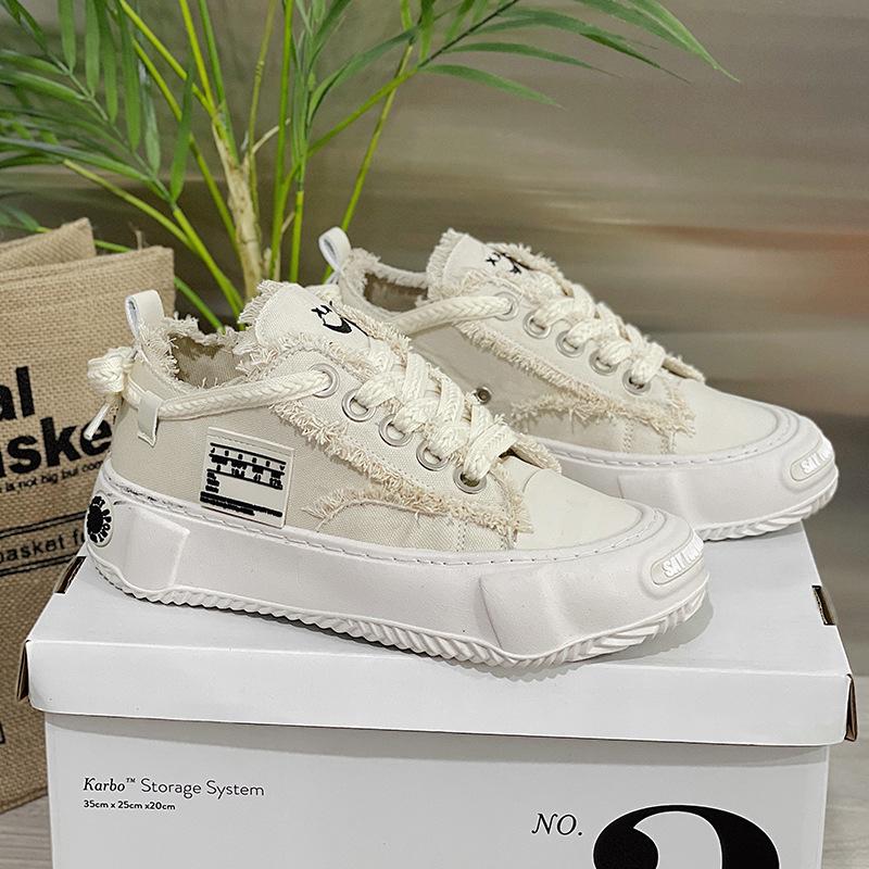 

Niche design 2025 новые кроссовки для скейтбординга модная обувь INS повседневная мужская парусиновая обувь Mori в гонконгском стиле клоунские туфли Harajuku 39 бежевый